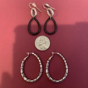 Lot of Brighton Earrings EUC! Neptune's Rings   and Pebble Oval Hoop Earrings
